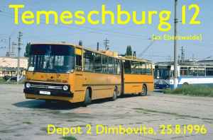 Ehemaliger Eberswalder Gelenkobus Nr. 20 vom ungarischen
Typ Ikarus 280.93 in Timisoara/Rumänien
